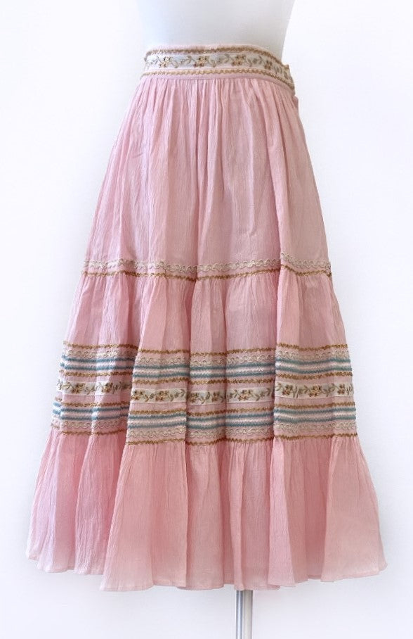 Vintage - Crinkle Tiered Skirt