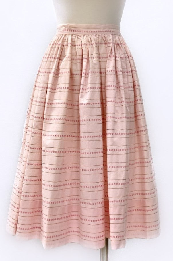 Vintage - Horizontal Striped Gathered Skirt