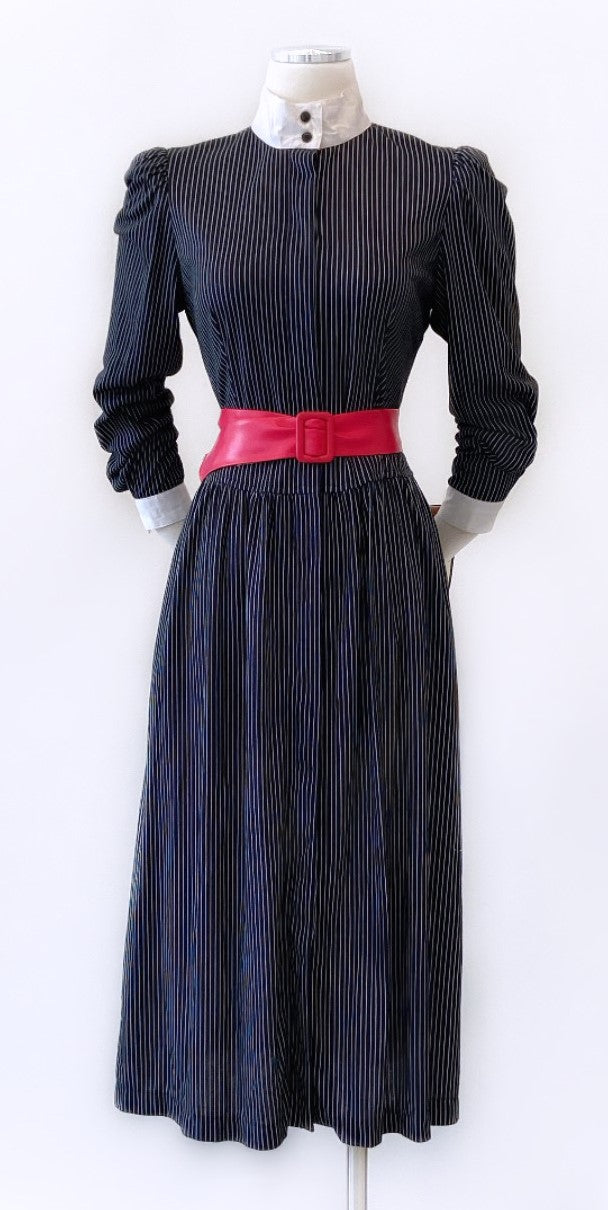 Vintage - Pinstripe Button-Down Dress