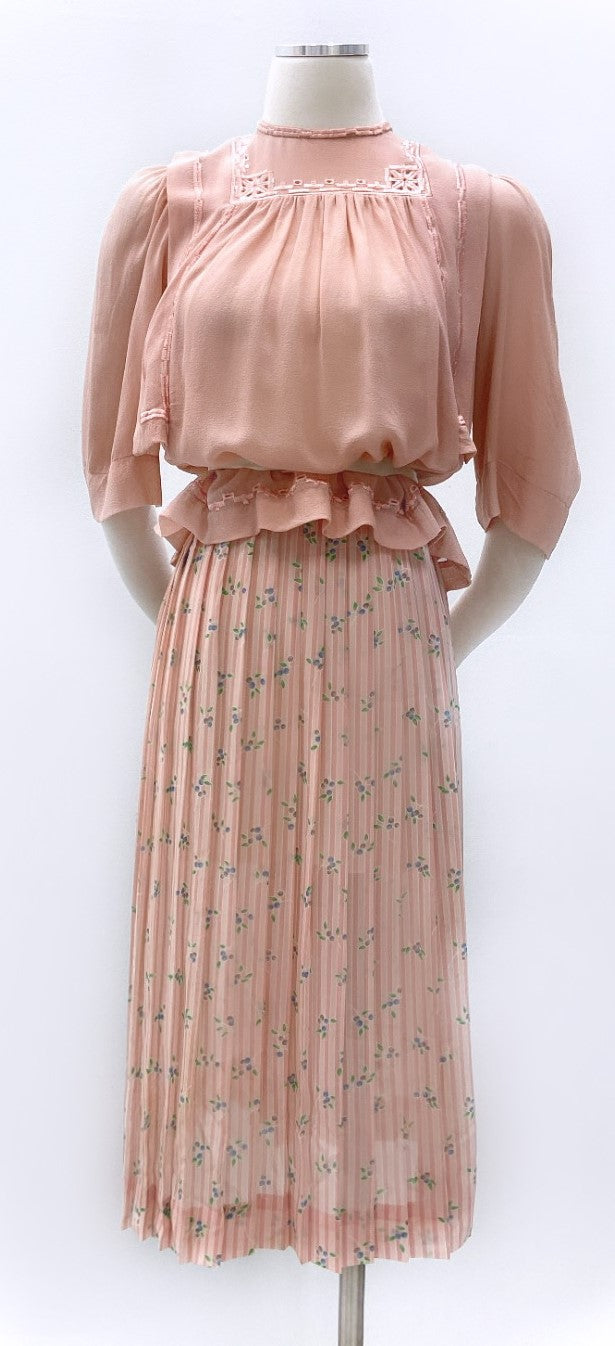 Vintage - Poly Pleated Skirt