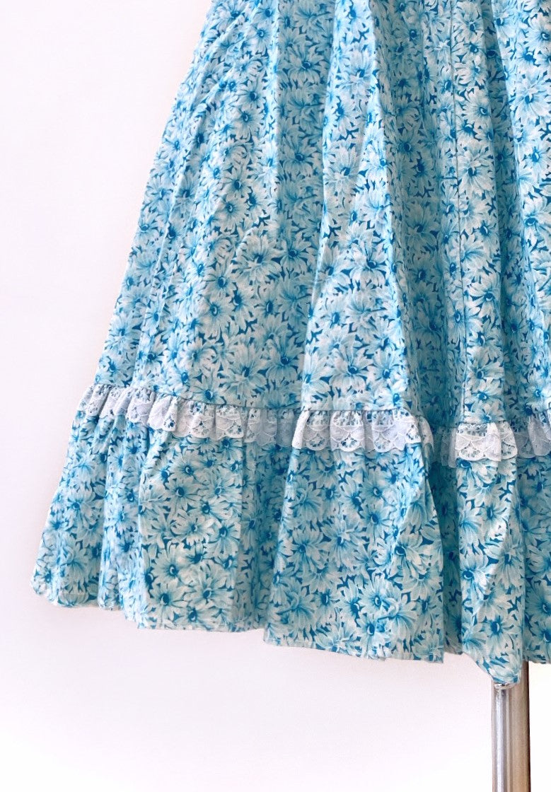Vintage - Cotton Floral Skirt with ruffle