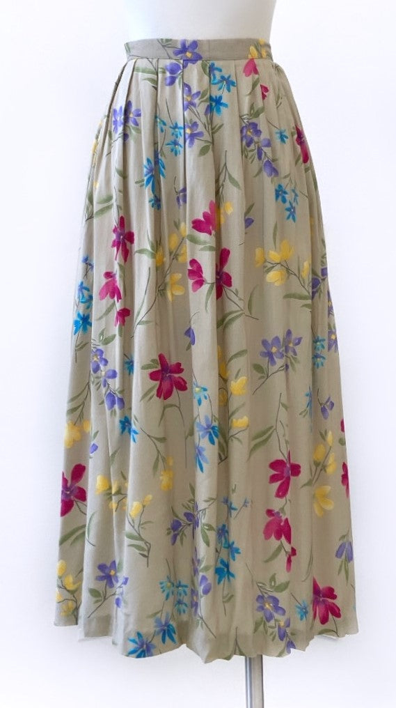 Vintage - Rayon Floral Skirt