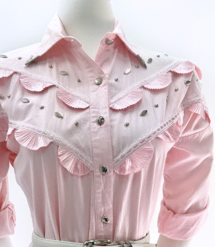 Vintage - Cotton Embellished Shirtdress