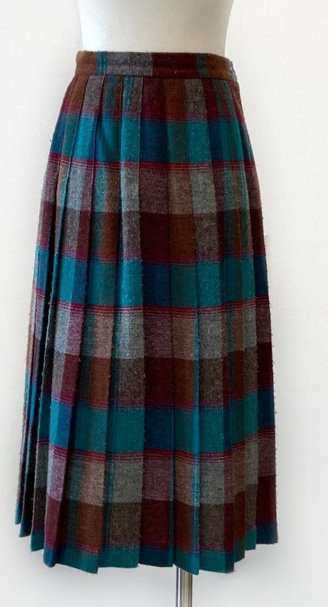Vintage - Paid Knife Pleated Skirt