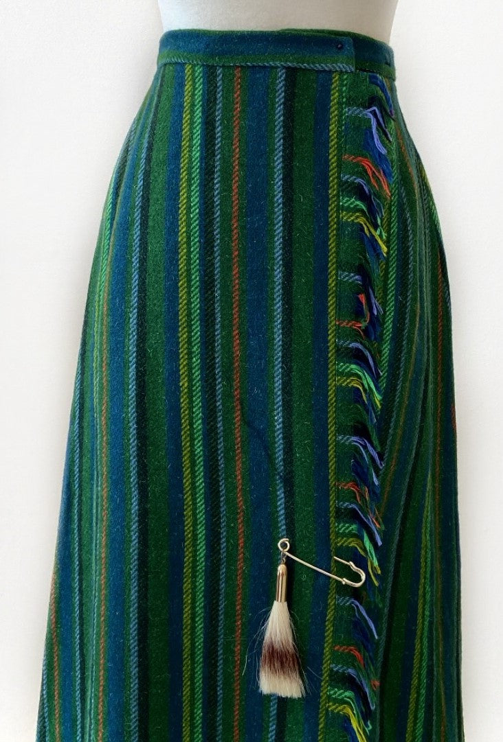 Vintage - Striped Wrap Maxi Skit