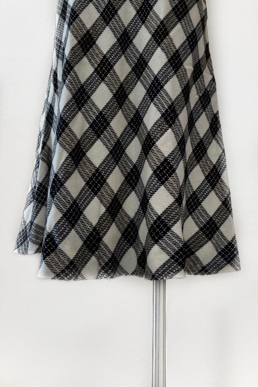 Vintage - Diagonal Plaid A-line Skirt