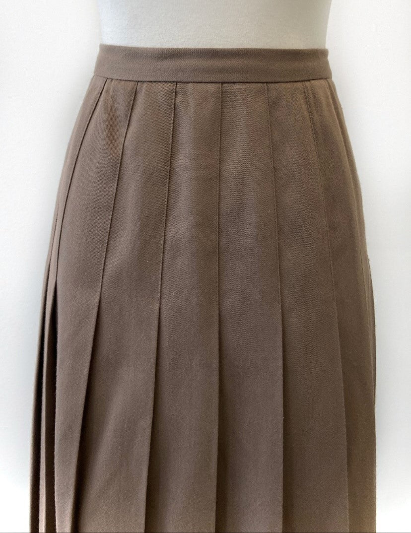 Vintage - Knife Pleated Midi Skirt