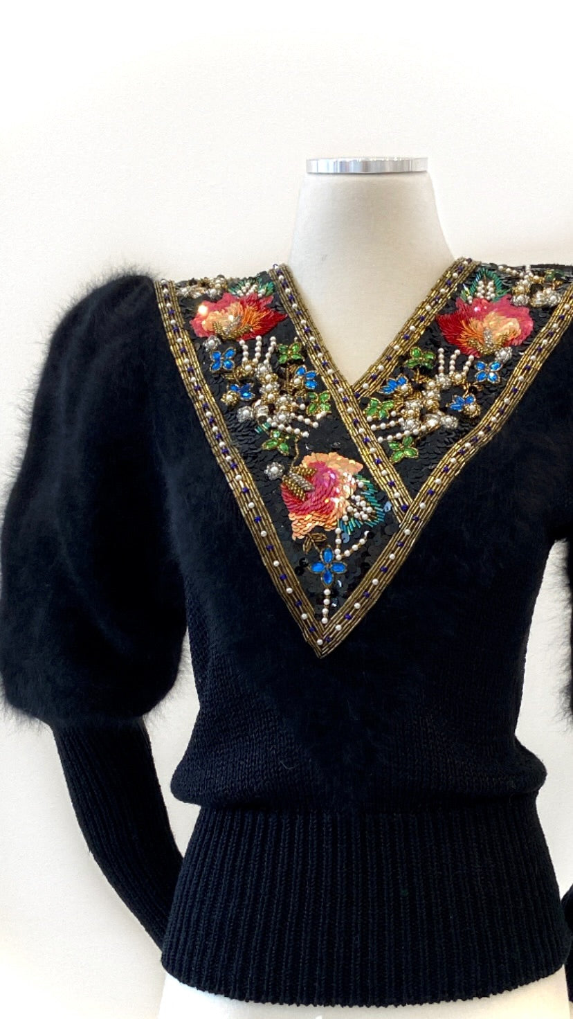 Vintage 80’s - Angora Sequined Sweater