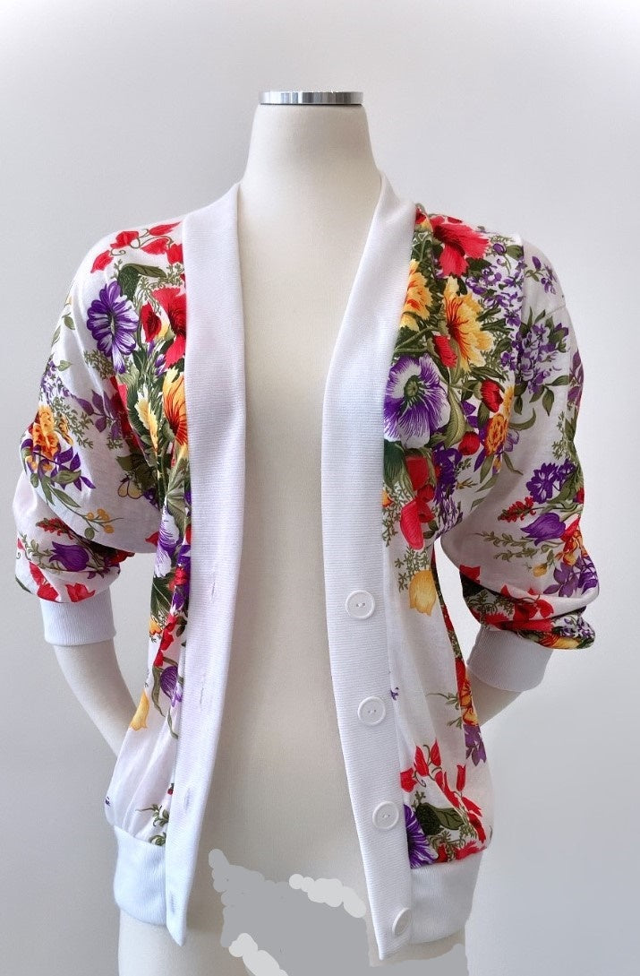 Vintage - Thin Floral Cardigan