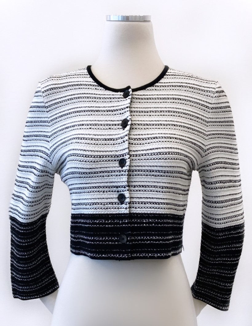 Carolina Herrera - Striped Boucle Crop Jacket