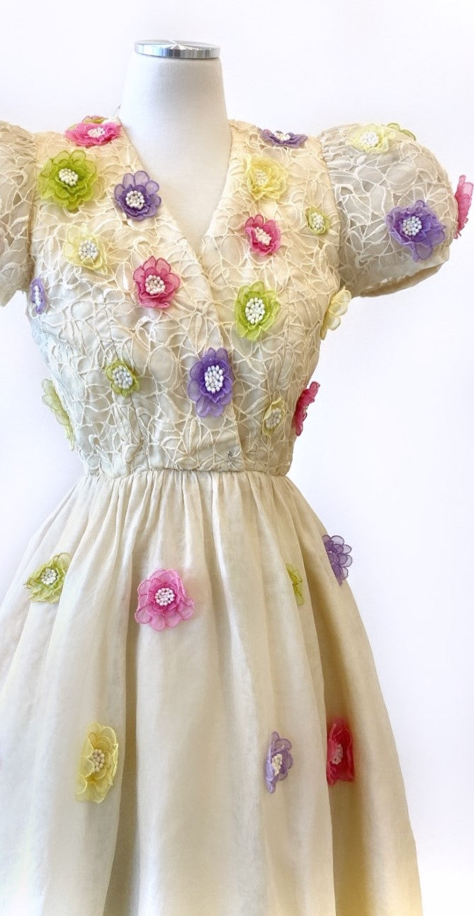 Vintage - Fantastic Flowers Embellished Gown