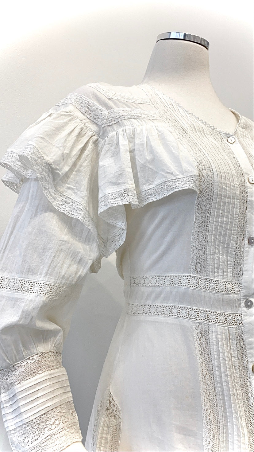 Love Shack Fancy - Gauzy Cotton Lace and Ruffles Midi Dress