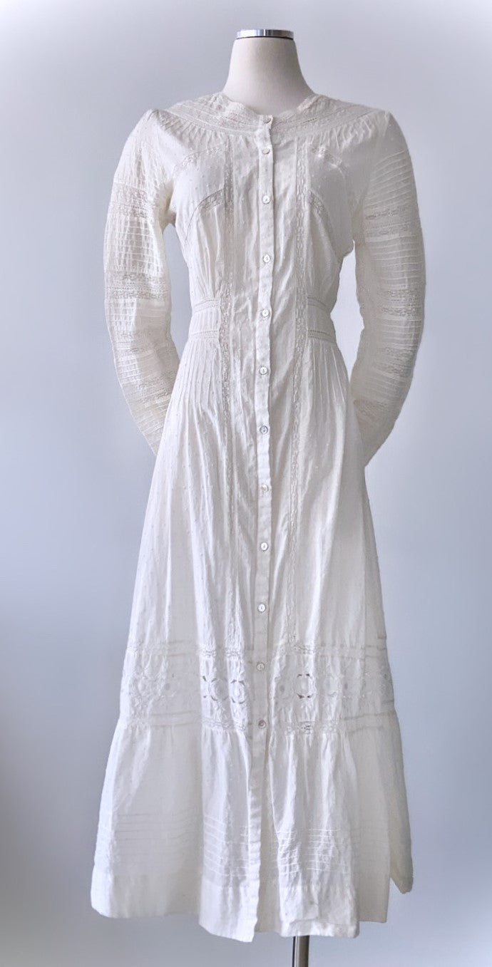 Love Shack Fancy - Intricate Button-Down Cotton Midi Dress