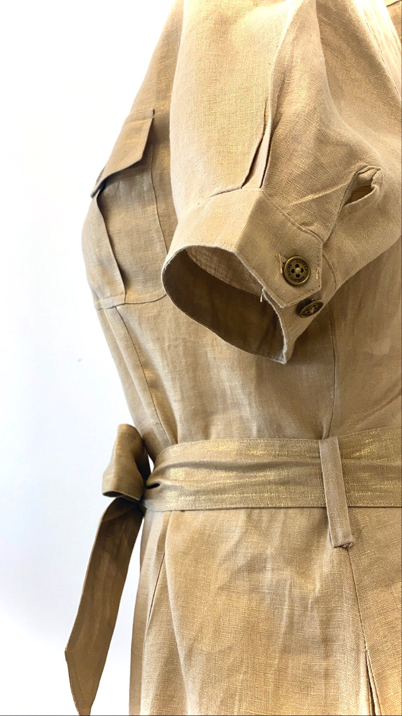 Ralph Lauren - Cotton/Linen Metallic Sheen Dress