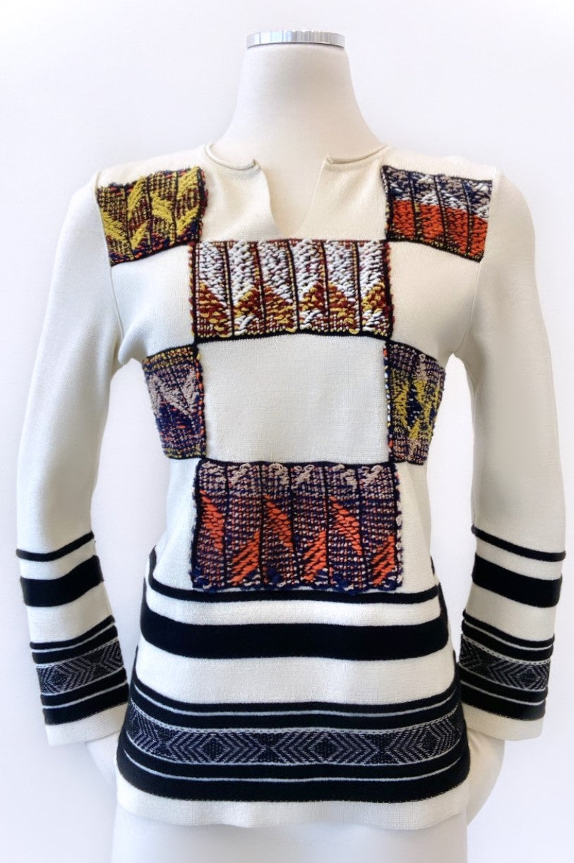 Tory Burch - Sweater with Woven Chenille Patched