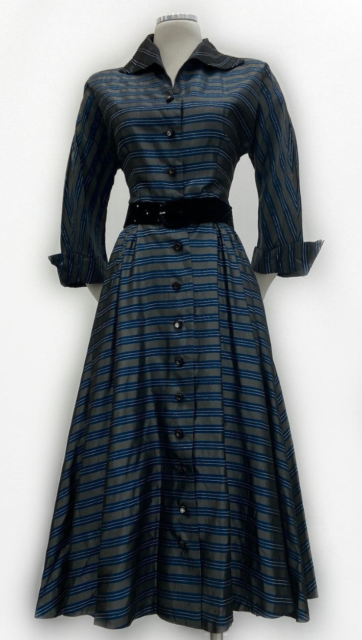 Vintage - Striped Taffeta Party Dress