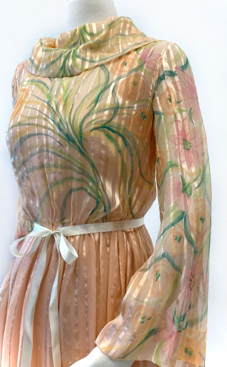 Vintage - Hand-Painted Chiffon Gown