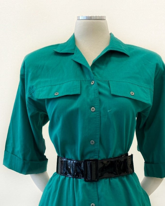 Vintage - Cotton Button-Down Shirtdress