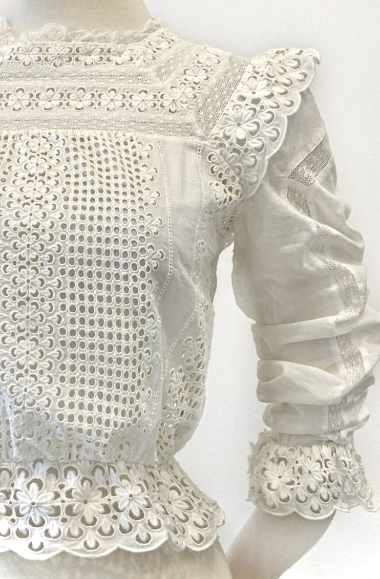 Zimmerman - Eyelet, Lace and Cotton Blouse