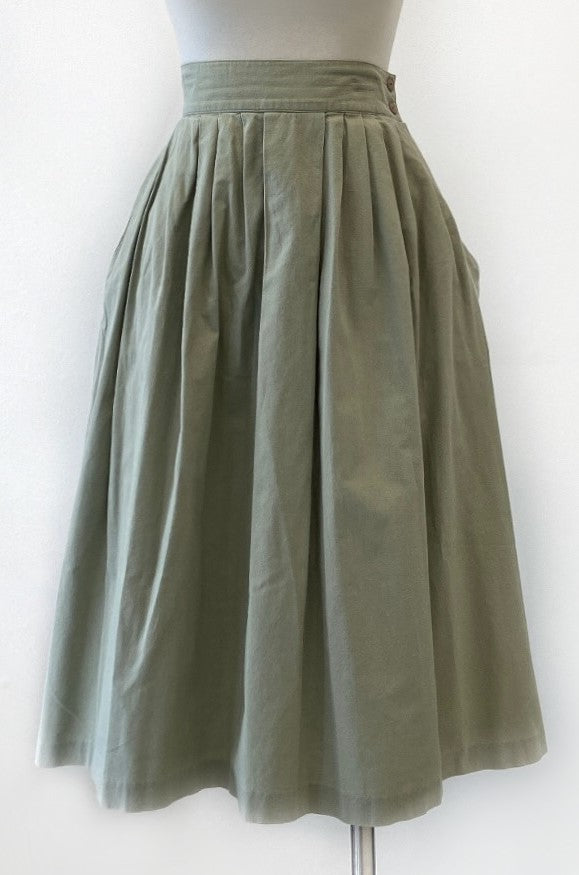 Vintage - Cotton Open Pleated Skirt
