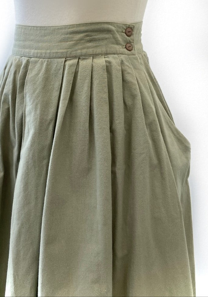 Vintage - Cotton Open Pleated Skirt