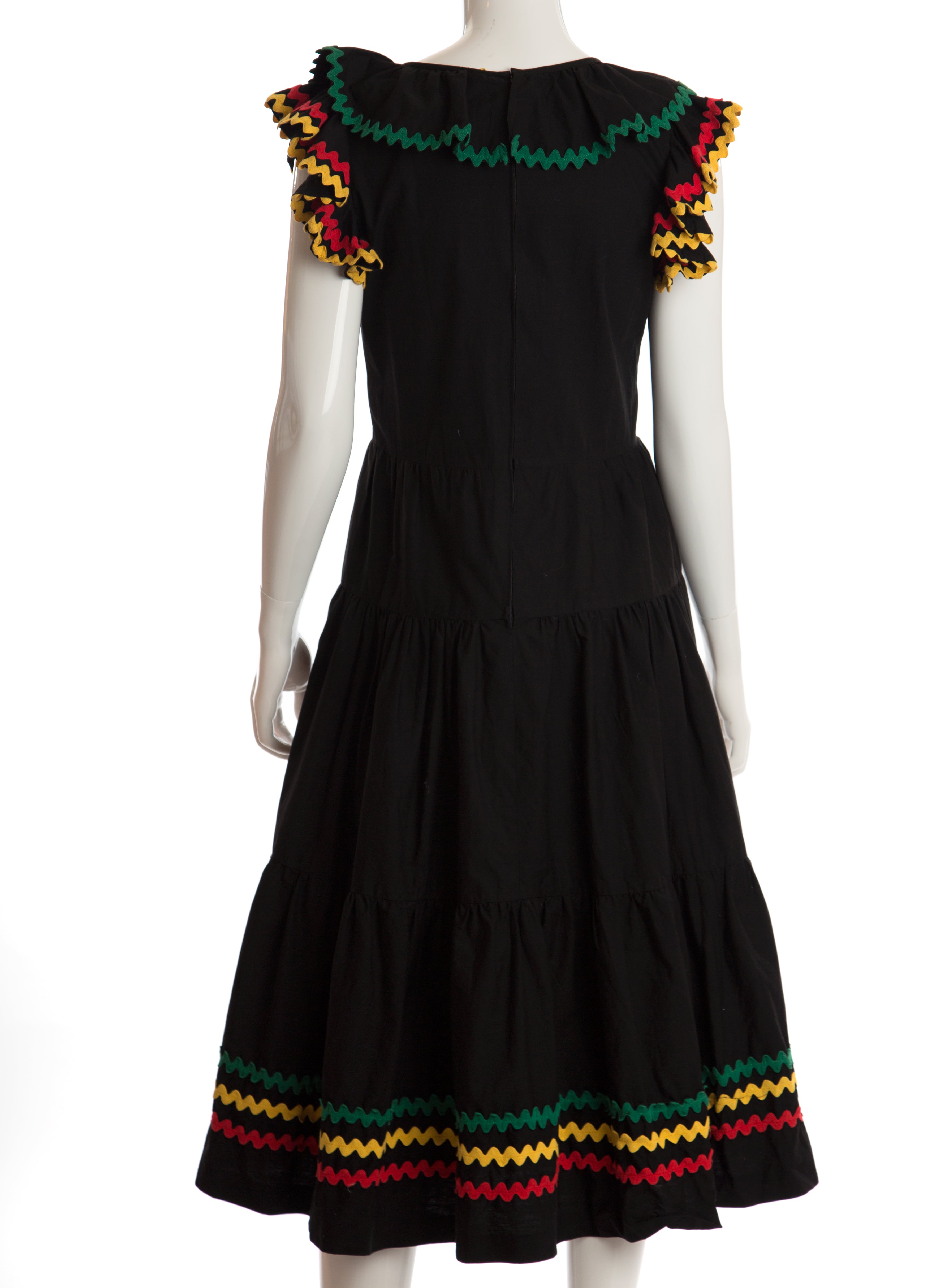 Vintage - Cotton Sleeveless Dress with Rick-Rack Trim