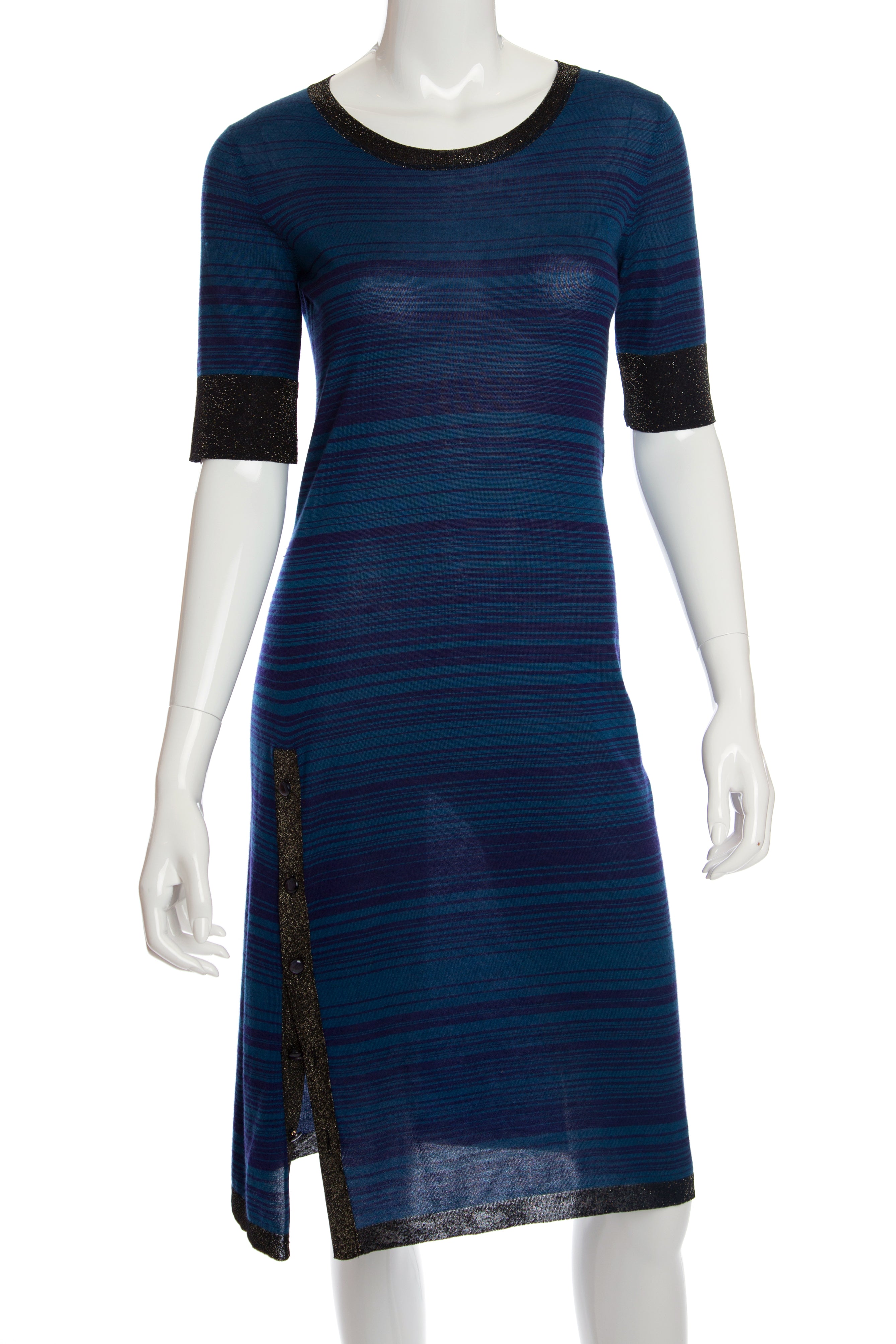 Louis Vuitton - Striped Knit Dress with Metallic Trim