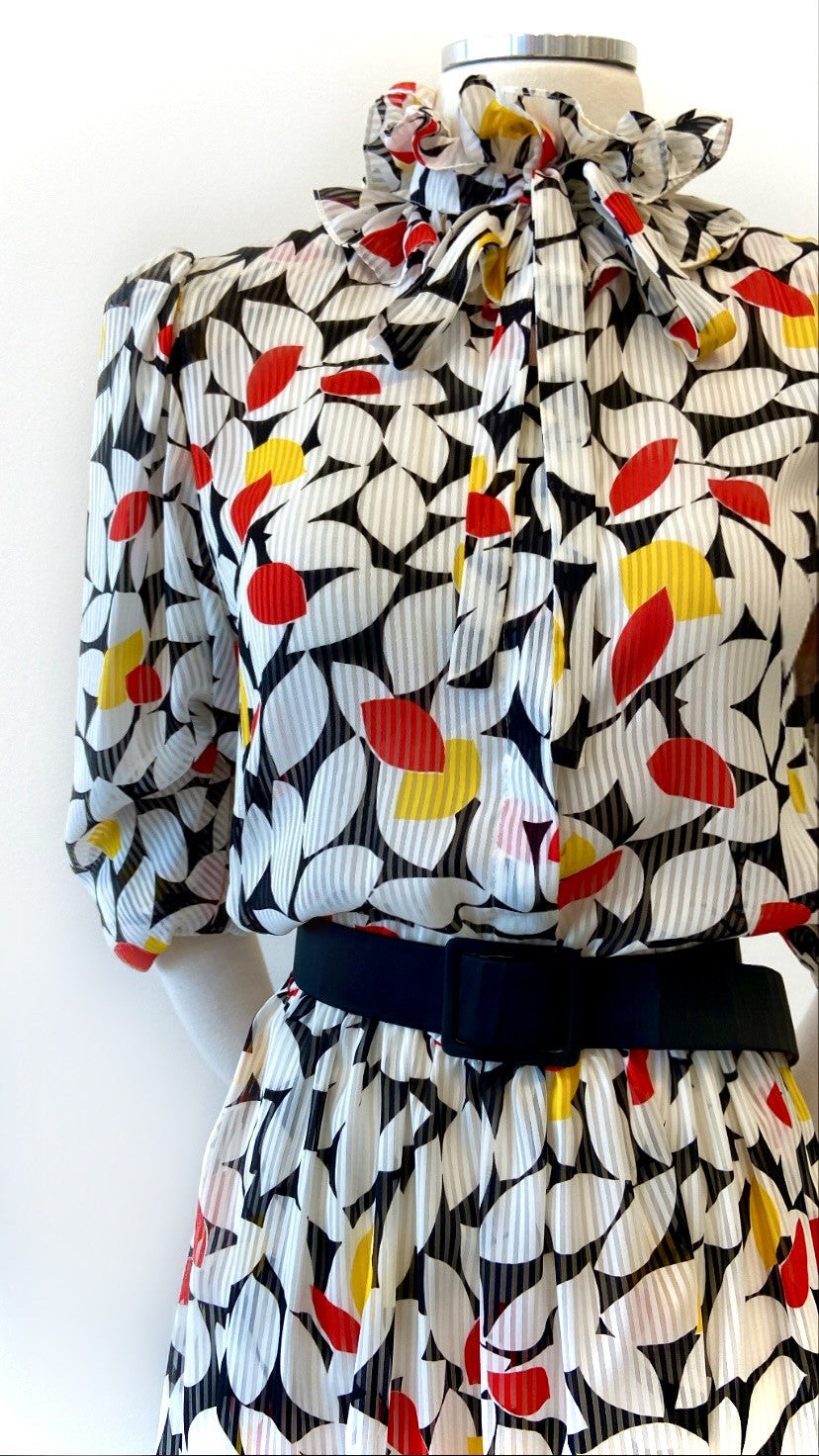 Vintage - Abstract-Print Dress