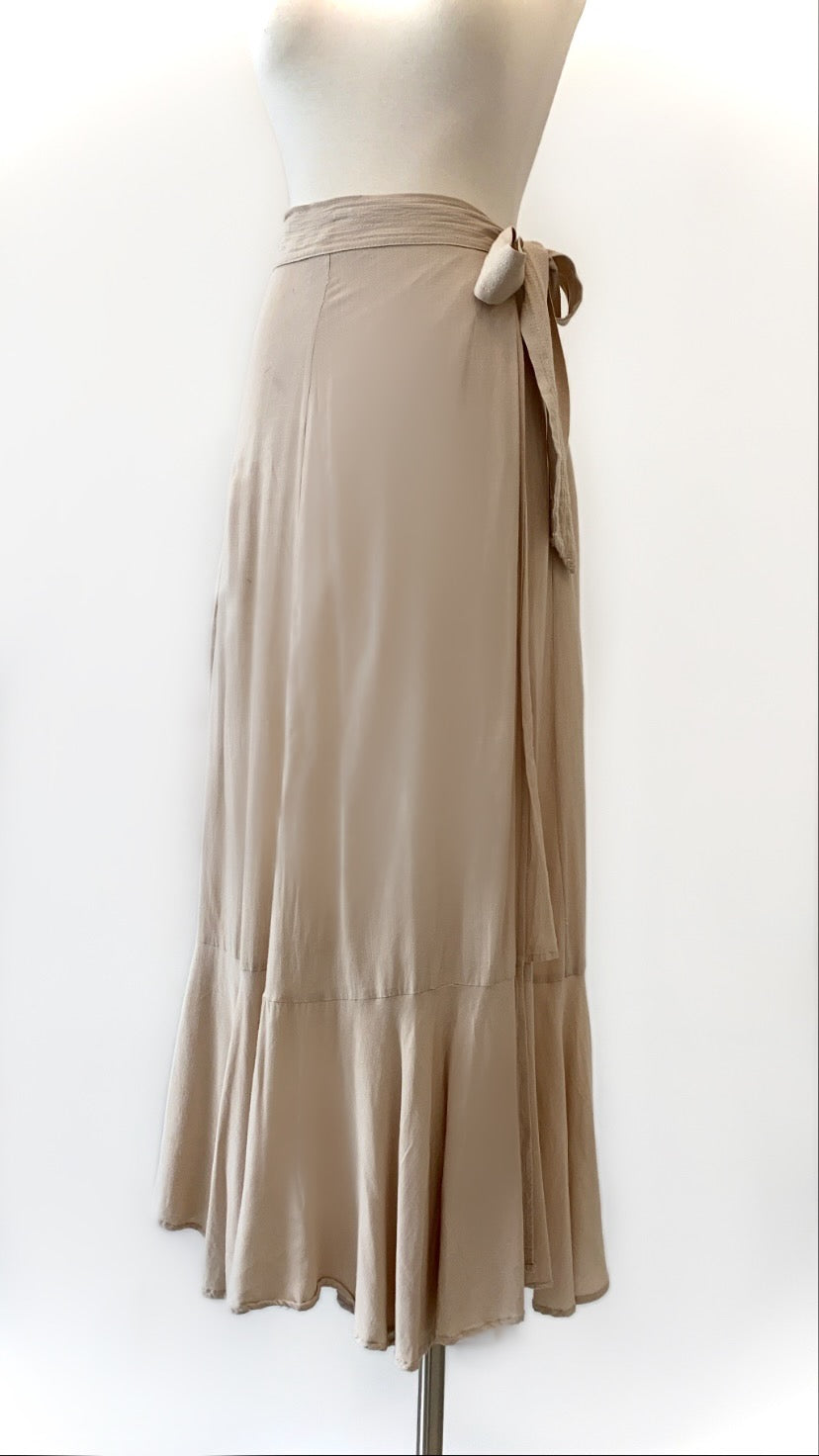 Intermix - Linen-Look Wrap Midi Skirt