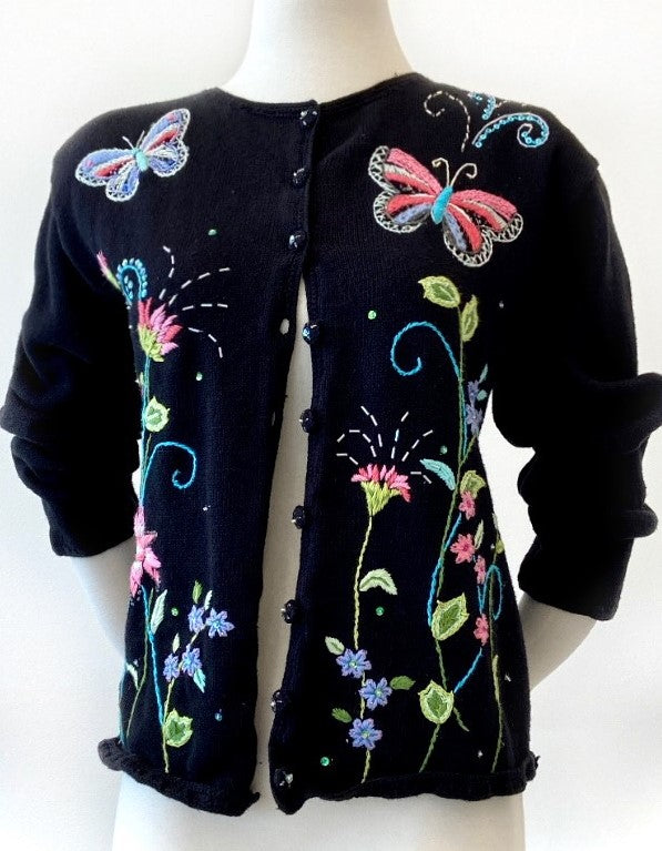 Vintage - Embellished Embroidered Cardigan