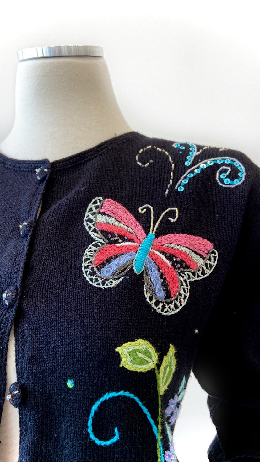 Vintage - Embellished Embroidered Cardigan