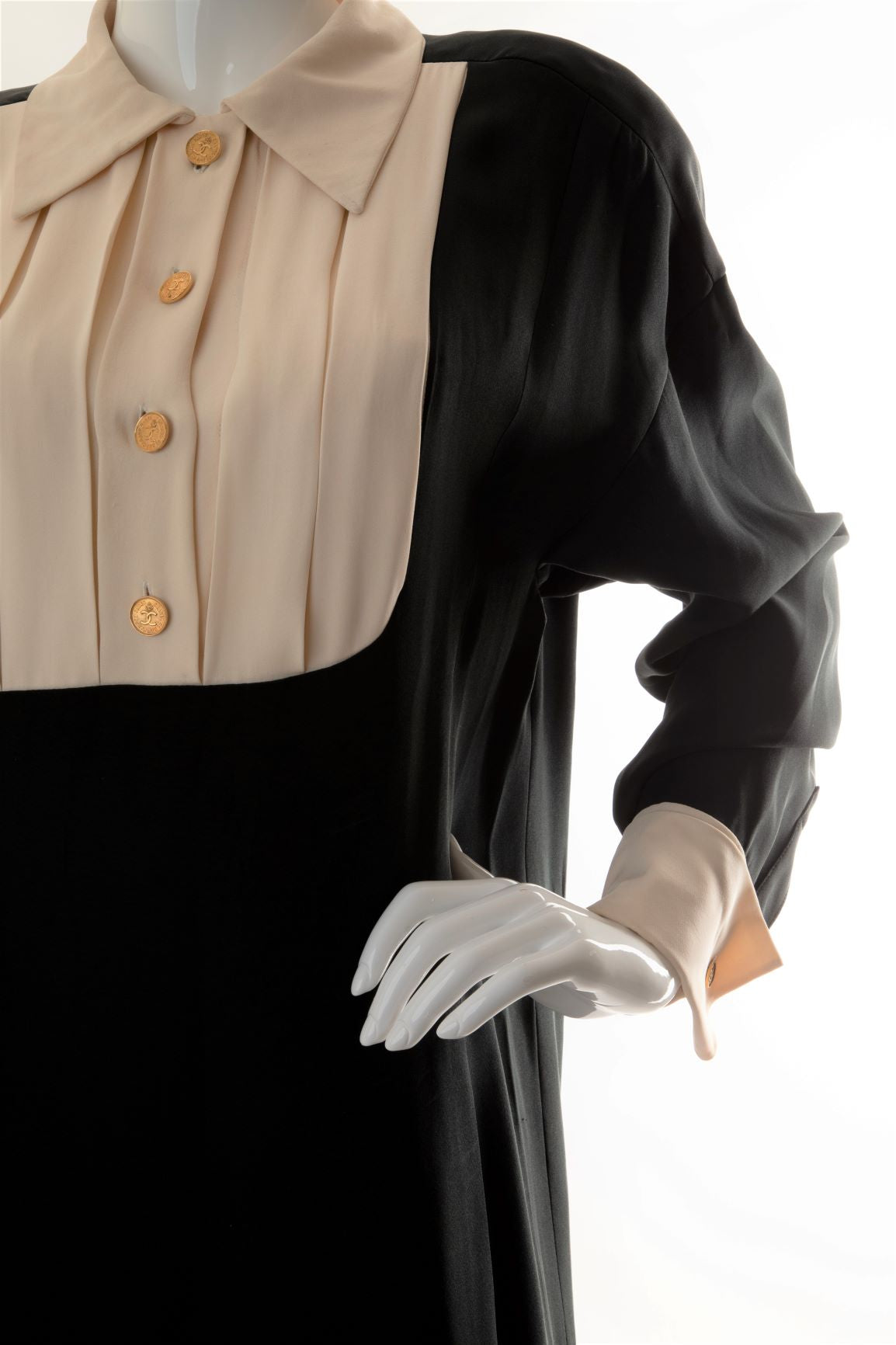 Chanel - Silk Straight Dress with Pleated Bodice
