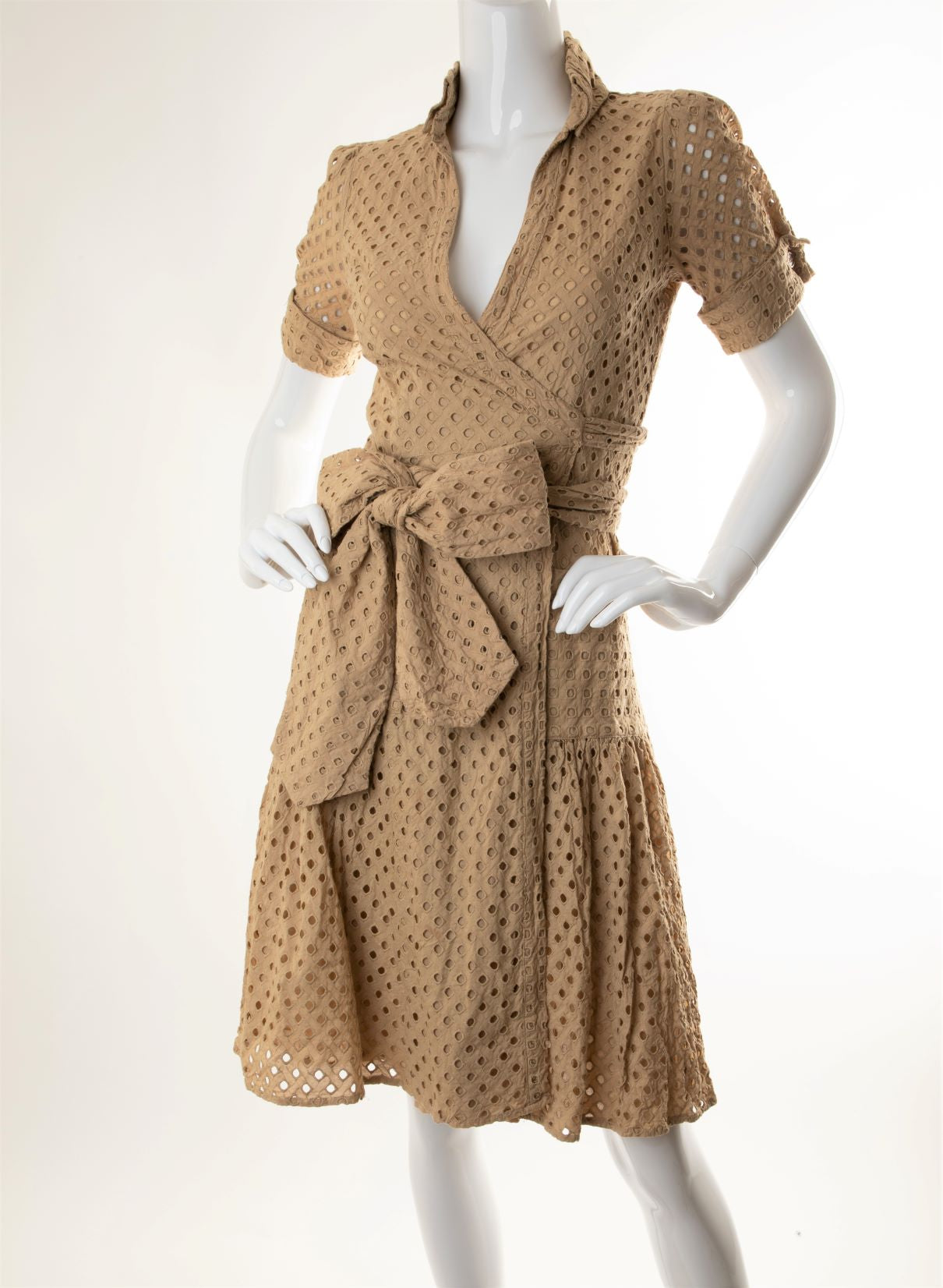 Diane von Furstenberg - Eyelet Wrap Dress with Large Sash