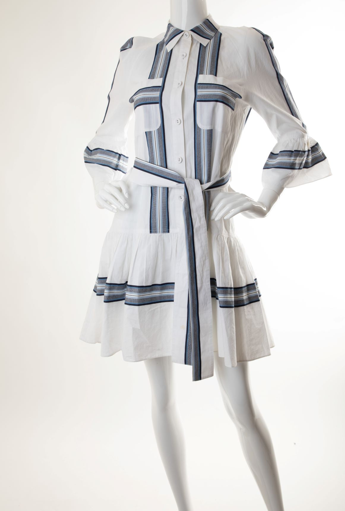 Derek Lam - Striped Button Down Cotton Dress