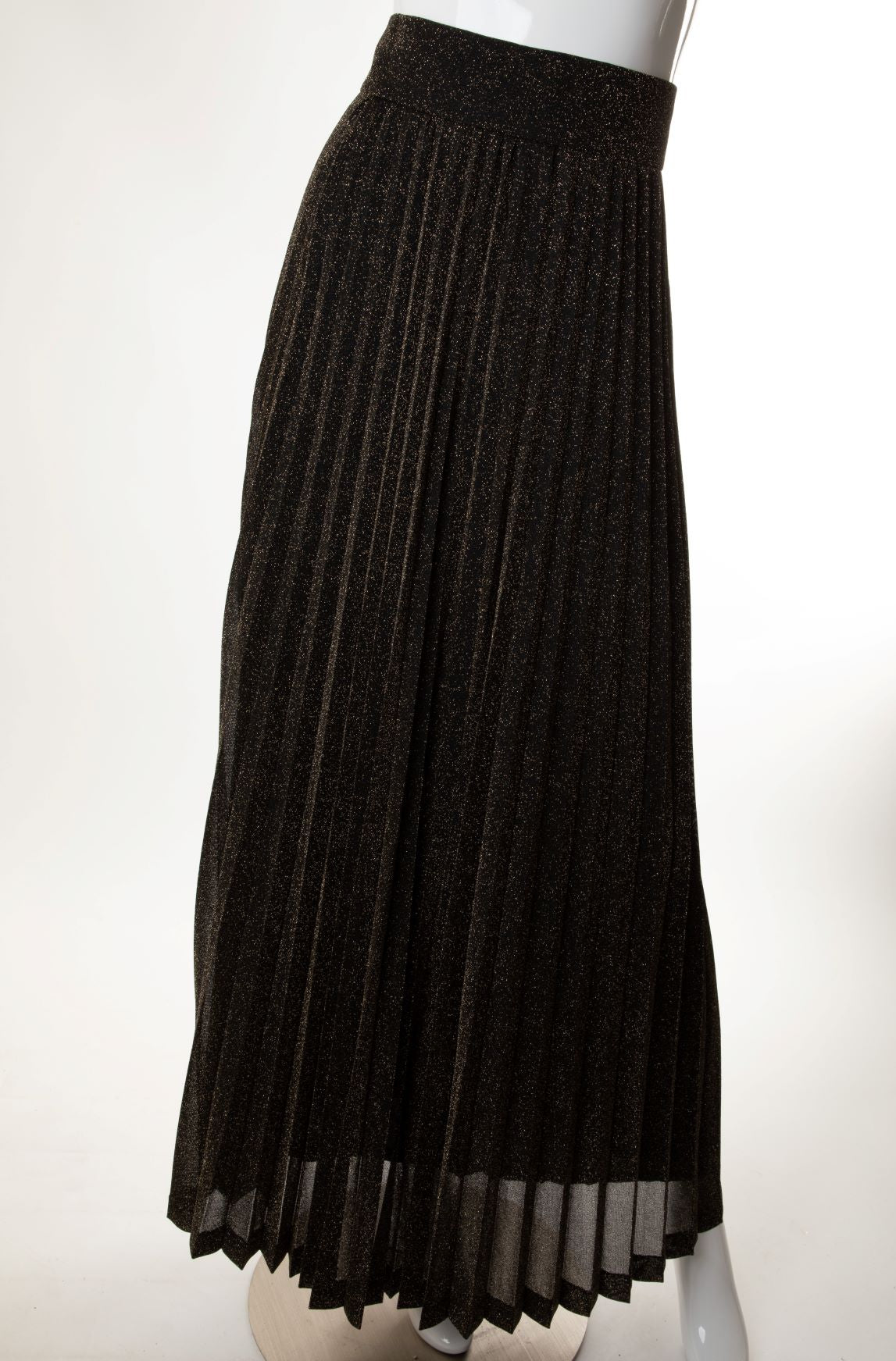 Vintage - Sparkle Knit Accordion Pleated Maxi Skirt