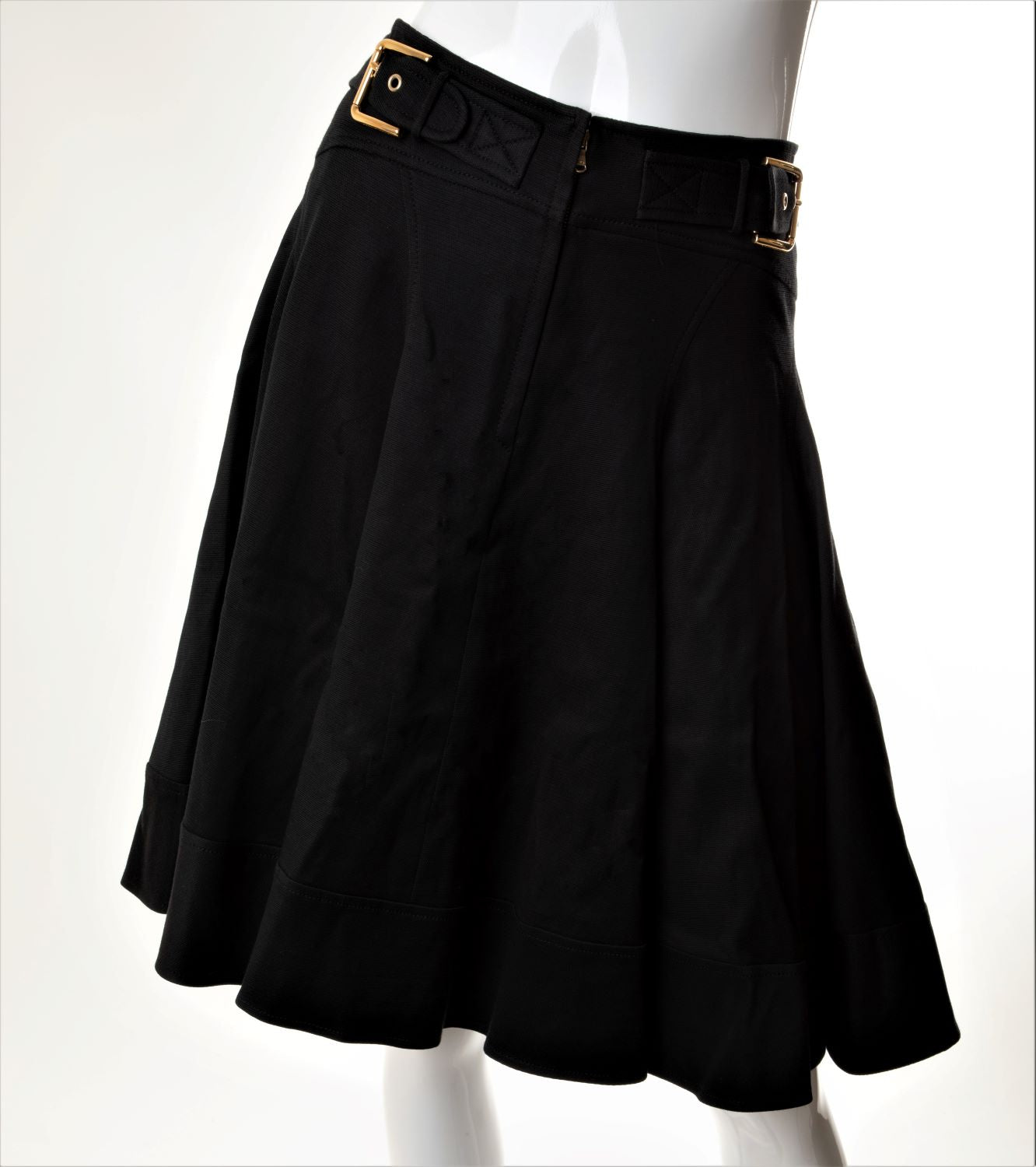 Dolce & Gabbana - Cotton Flair Skirt with Buckled Belts