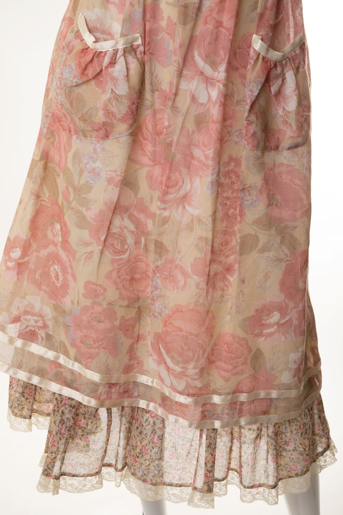 Vintage - Floral Layered Midi Skirt