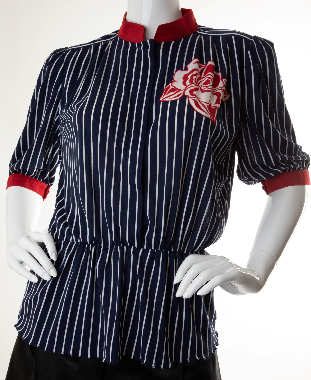 Vintage - Striped Peplum Shirt