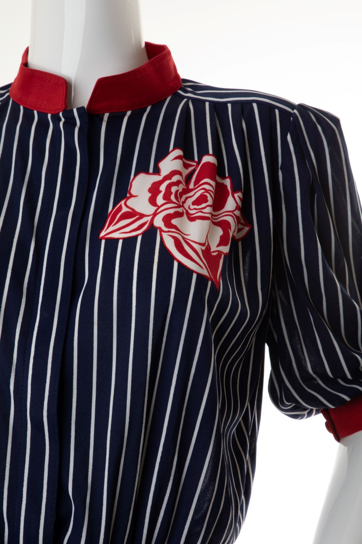 Vintage - Striped Peplum Shirt