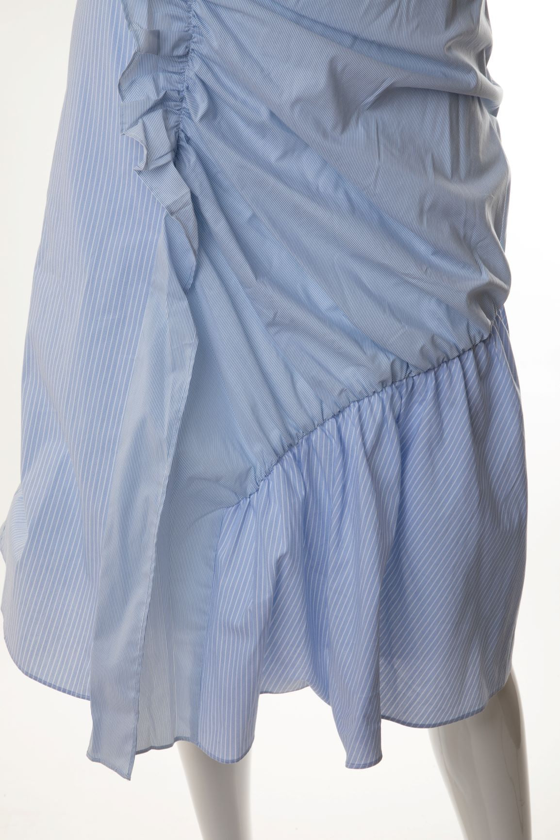 Trouve - Striped Cotton Wrap-Style Ruffle Skirt