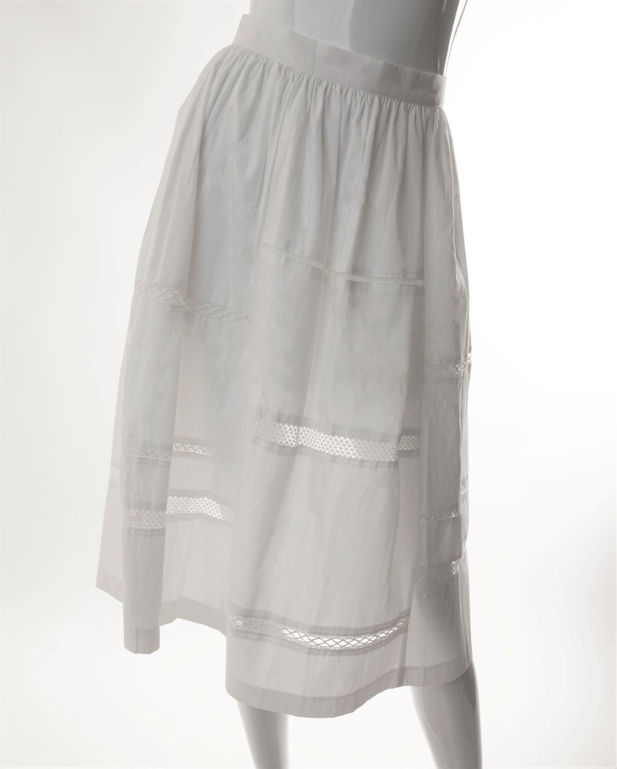 Atelier Nicole Miller - Cotton Full Skirt with Lace Inserts