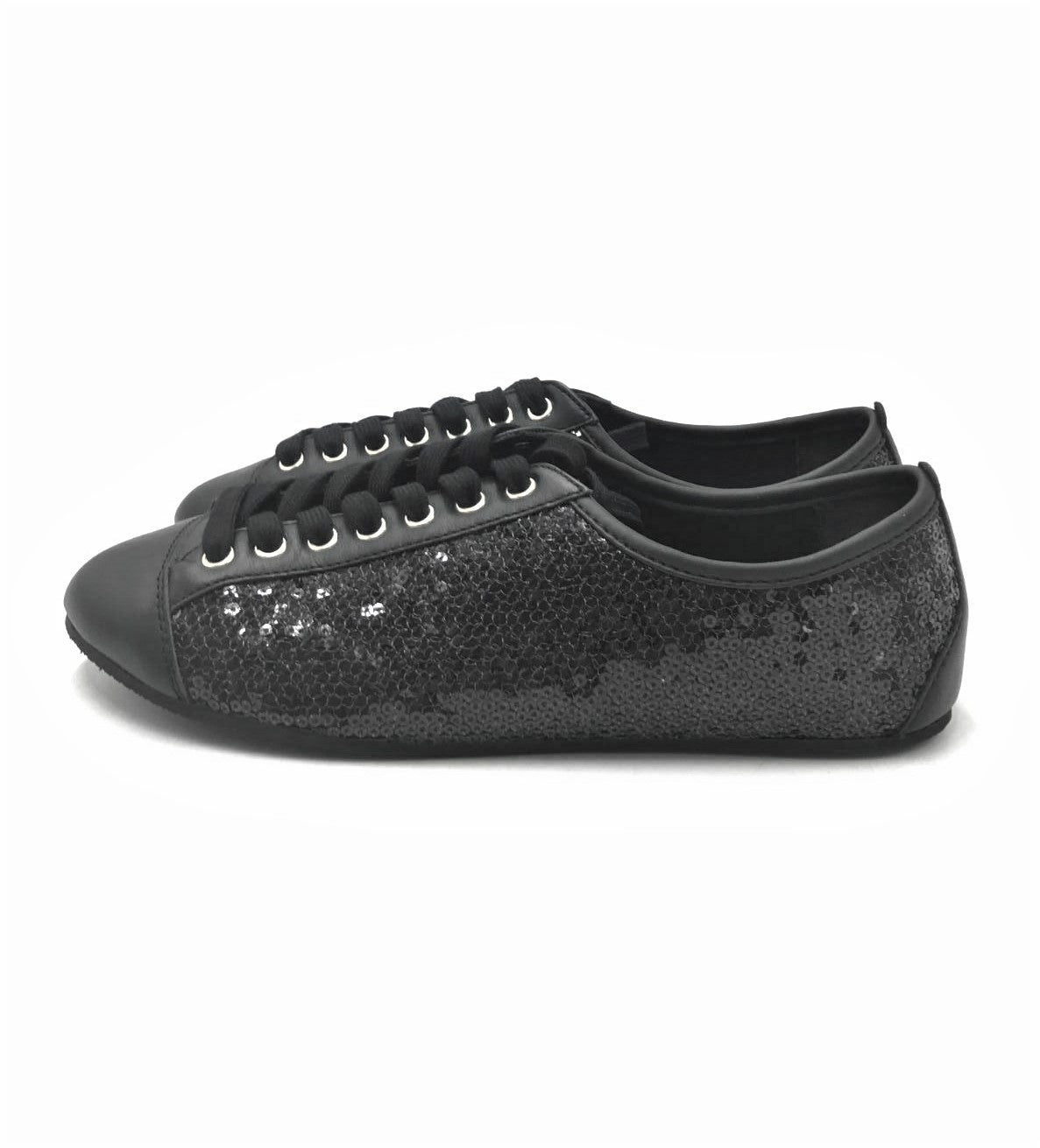 Dolce & Gabbana - Leather and Sequin Flat Sneakers