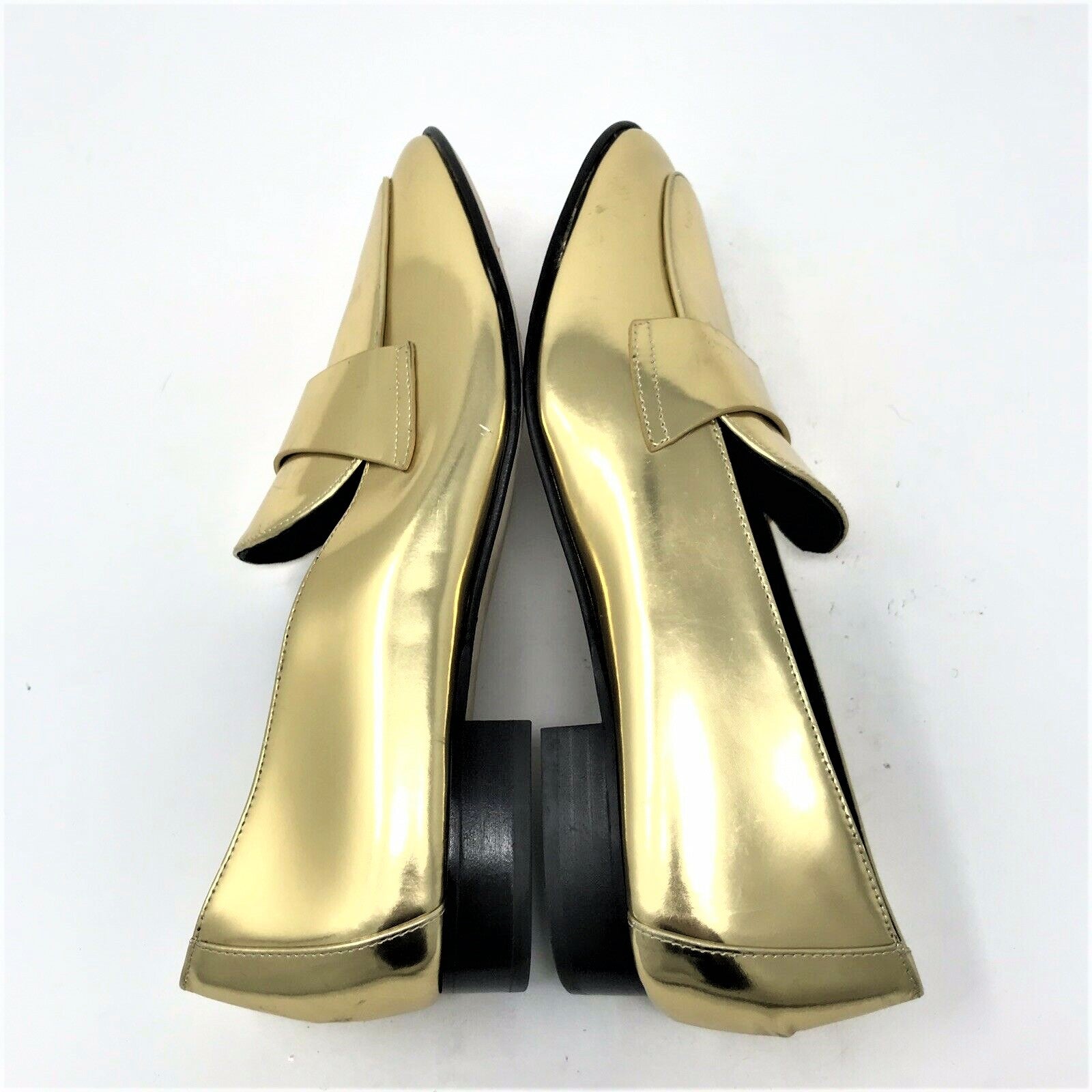 Diane von Furstenberg - Metallic Leather Hard Sole Loafers