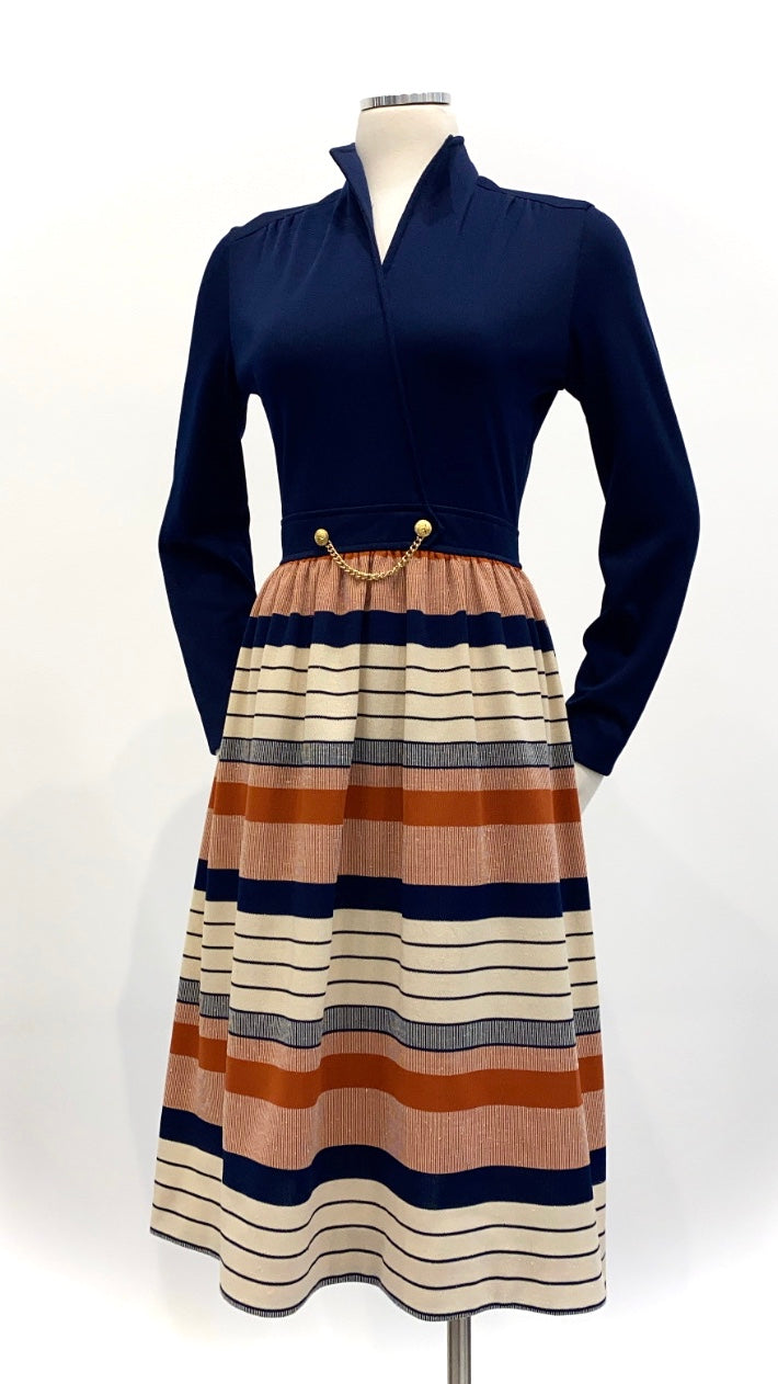 Vintage - Double-Knit Striped Dress